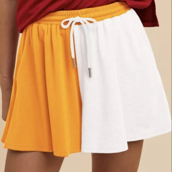 Annie Wear Color Block French Terry Flare Shorts